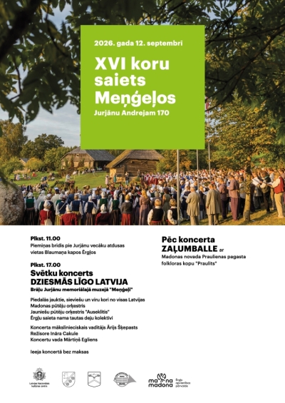 Koncerta afiša, parkā dzied koris