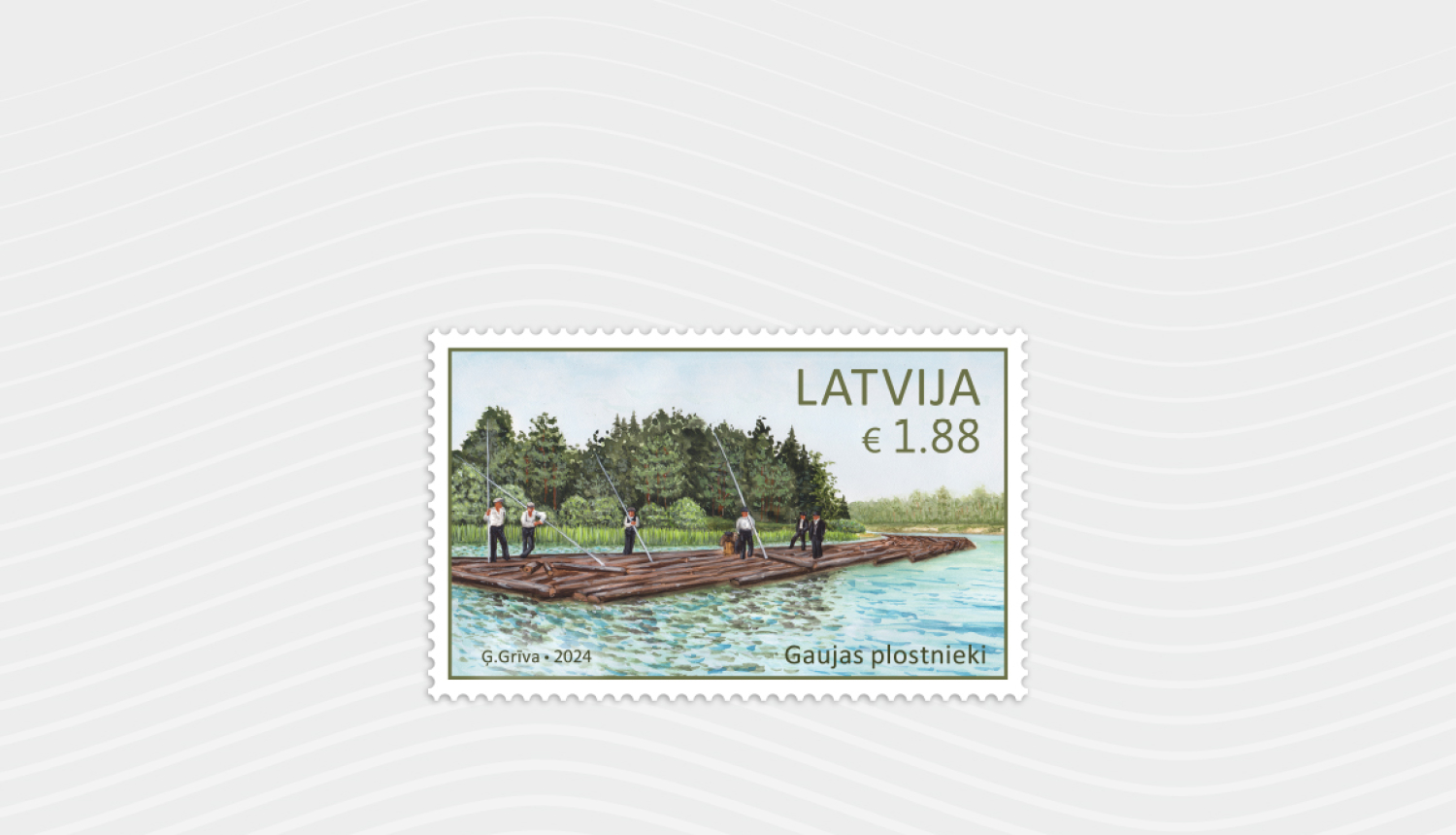 Gaujas plostniekiem veltīta pastmarka