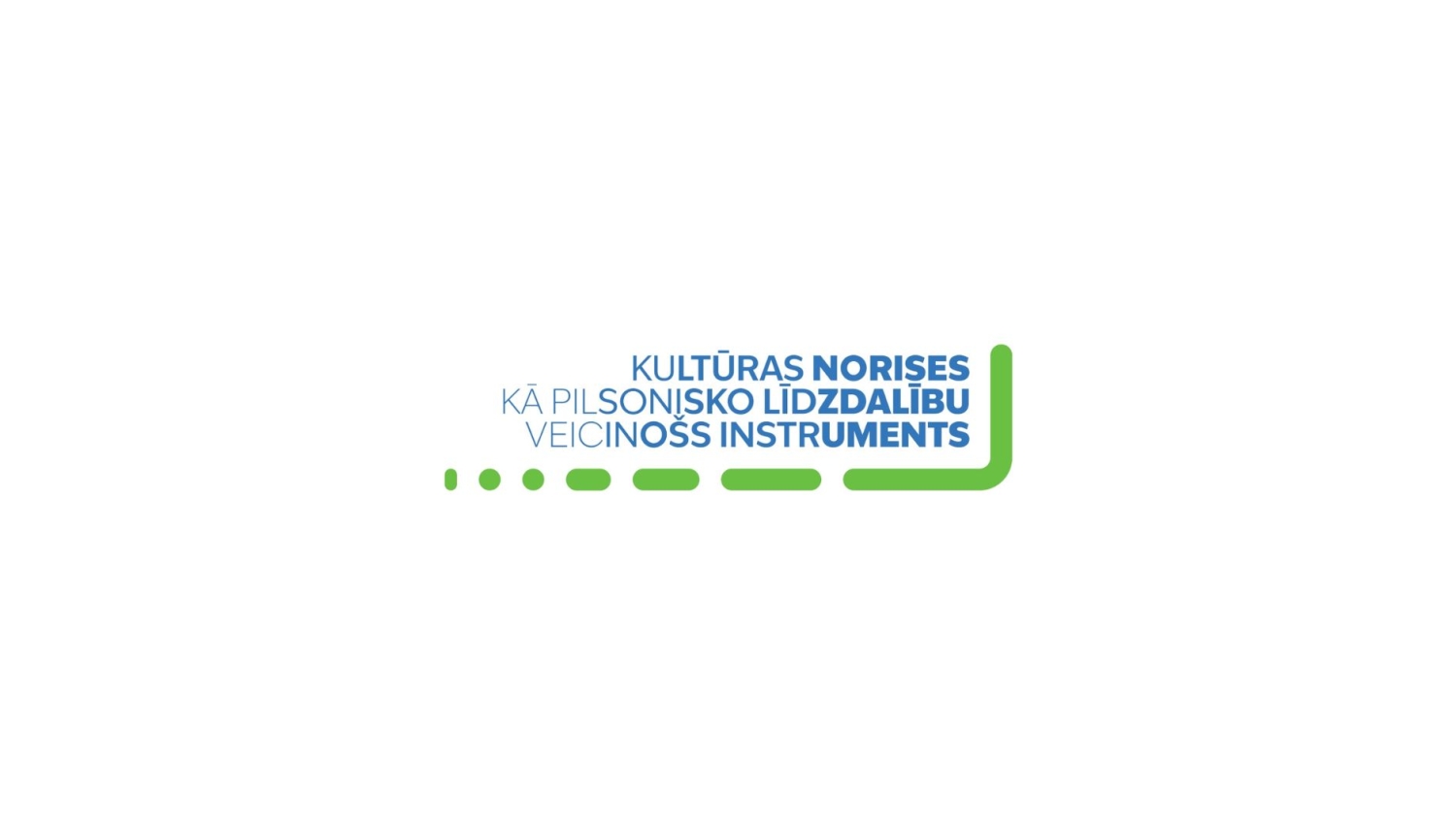Projekta logo ar tekstu uz līnijām