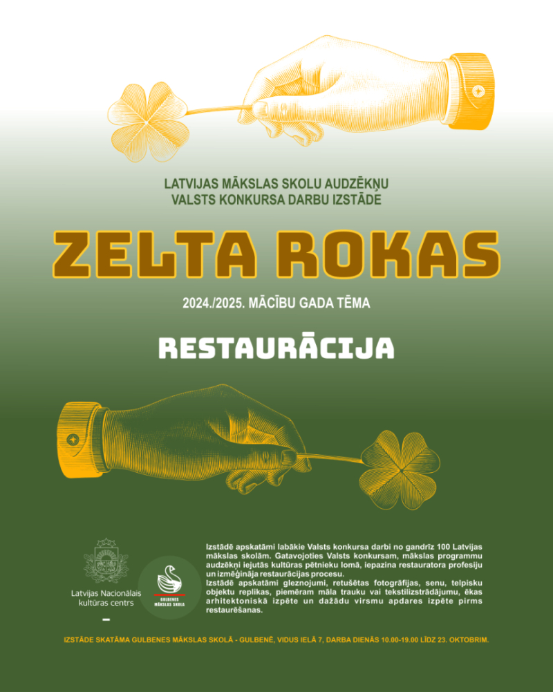 Izstādes Zelta rokas afiša