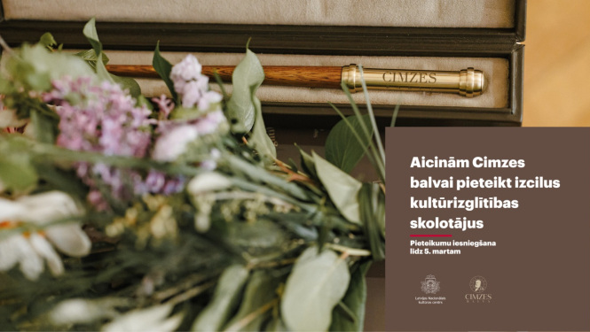 Cimzes balva - rādāmkoks futrālī. Ziedu pušķis