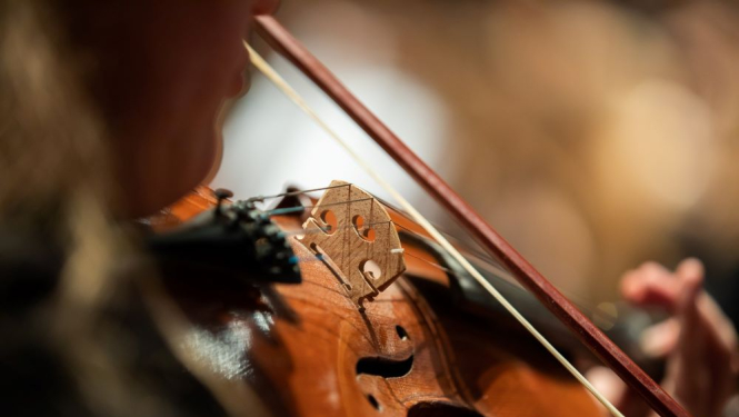 Skolēns spēlē vijoli