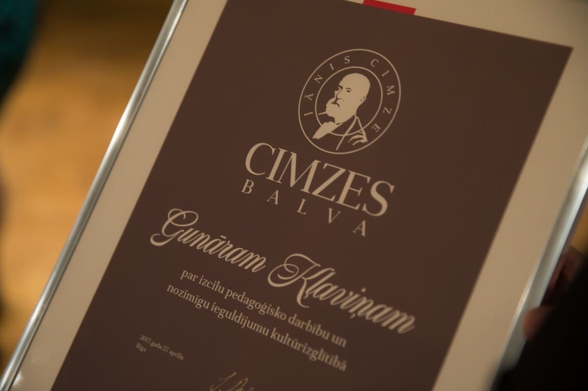 Kultūras ministrijas apbalvojuma un Cimzes balvas 2017 pasniegšanas ceremonija