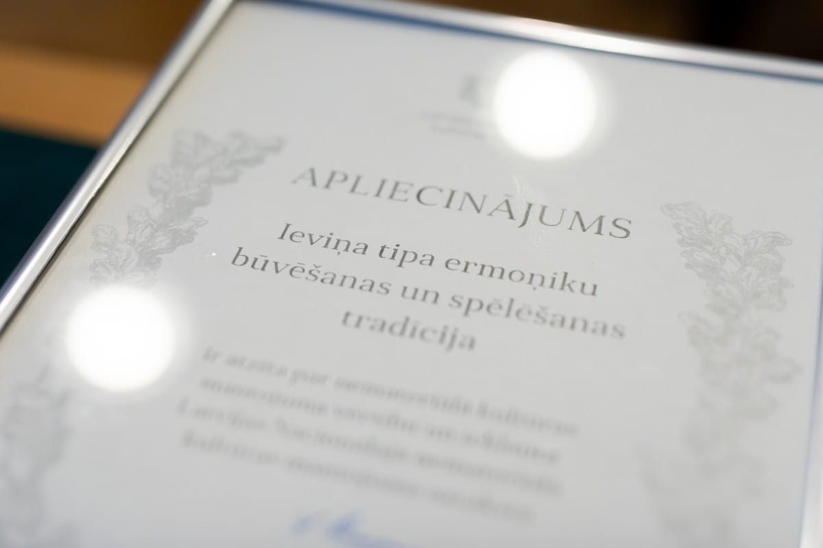 Apliecinājumu par vērtību iekļaušanu Latvijas Nacionālā nemateriālā kultūras mantojuma sarakstā pasniegšanas pasākums