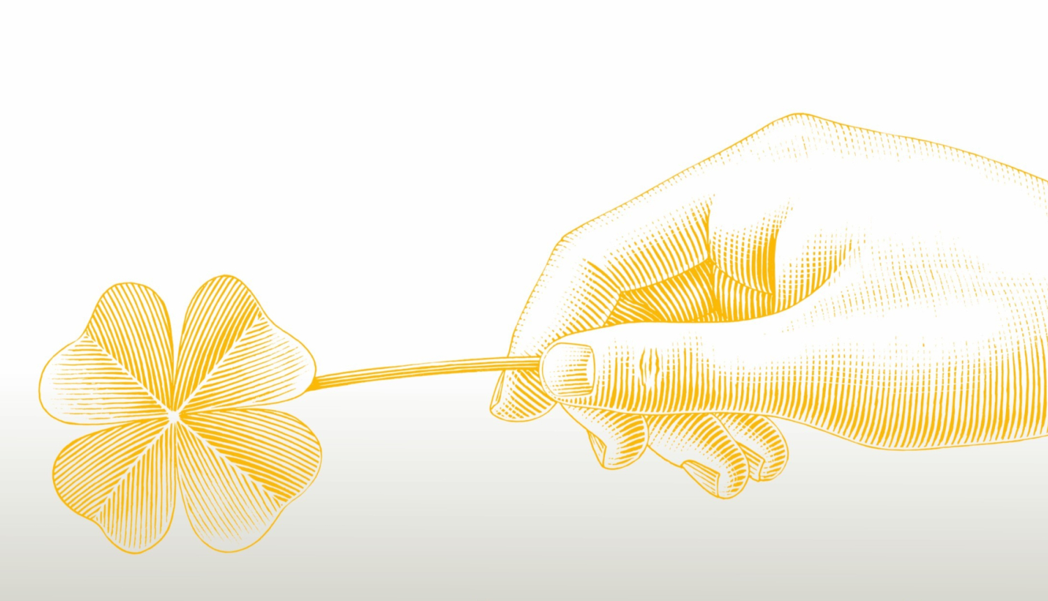 Grafiski attēlota roka ar ziedu zelta krāsā